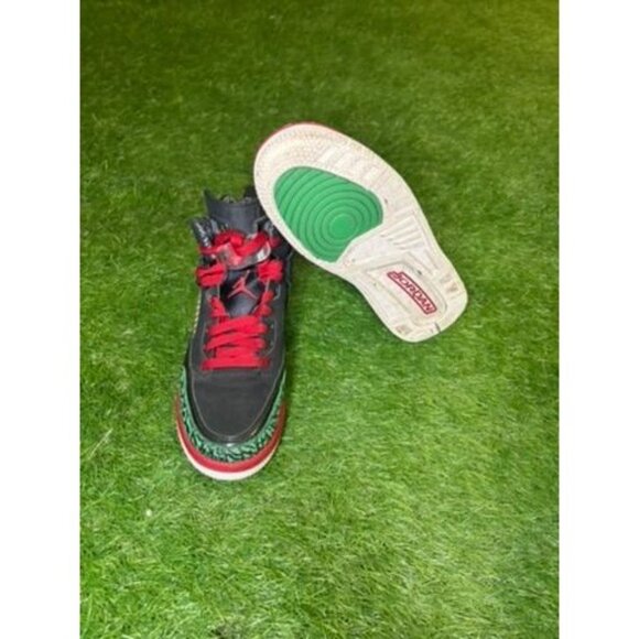 Nike Air Jordan Spizike Black/Red/Green Sneakers Size 6.5 Pre-Owned No Box - Picture 3 of 5